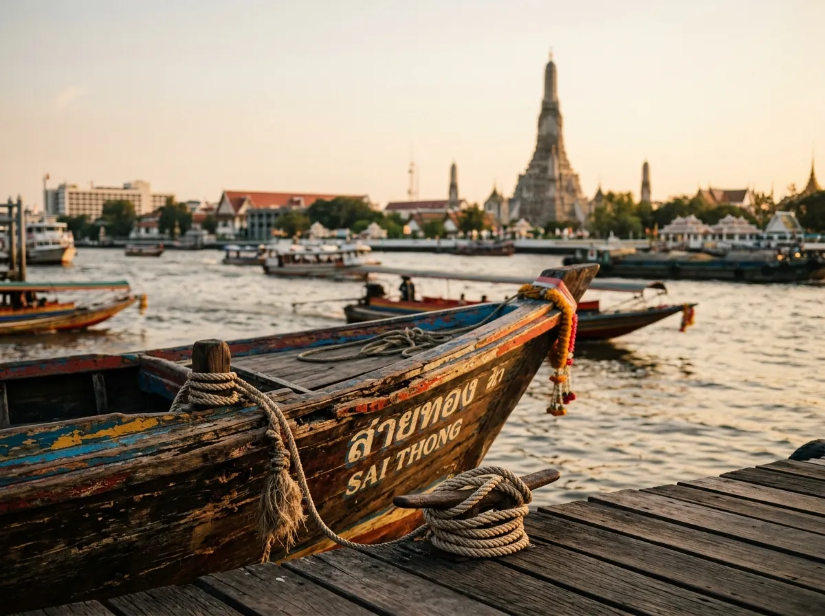 bangkok chao phraya riverside boat