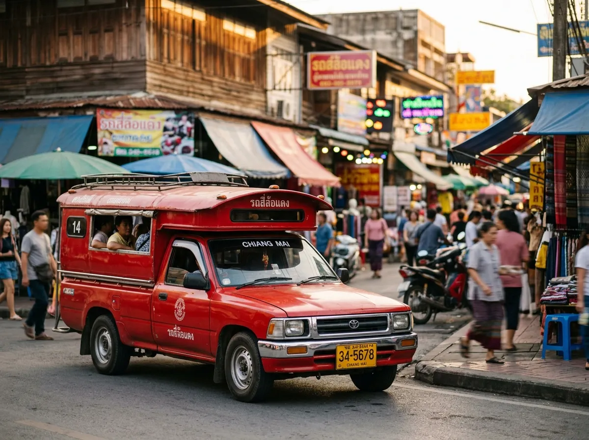 chiang mai red songthaew transport